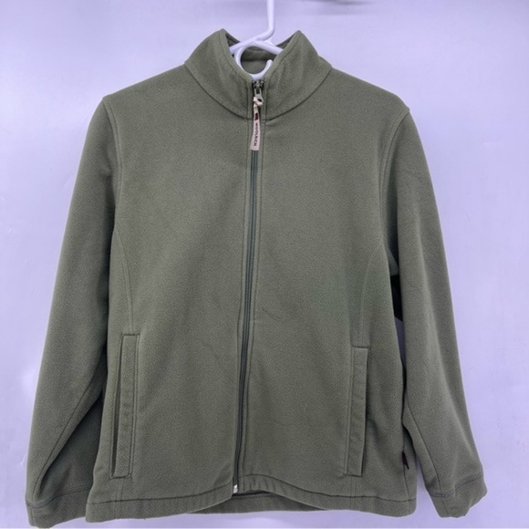 Woolrich Womens small petite olive colored fleece full zip jacket - Picture 1 of 6